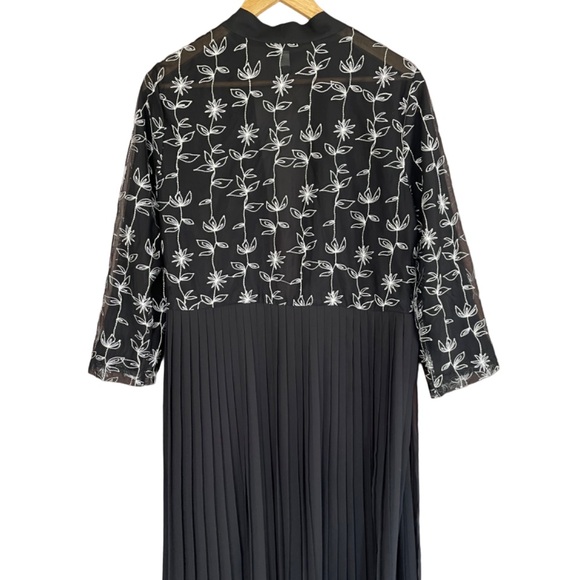 NWT Alfani Pleated Embroidered Side Split Long Sheer kimono - Picture 3 of 16